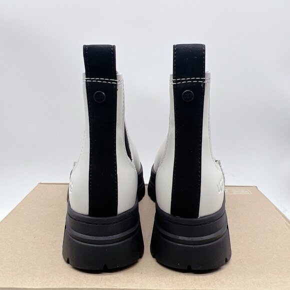 UGG ASHTON CHELSEA BOOTS Platform Waterproof Pull-on WHITE LEATHER WOMEN'S US 9 - Picture 7 of 12